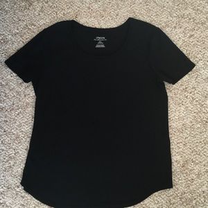 Chico's size 2 black Ultimate Tee, lower back hem