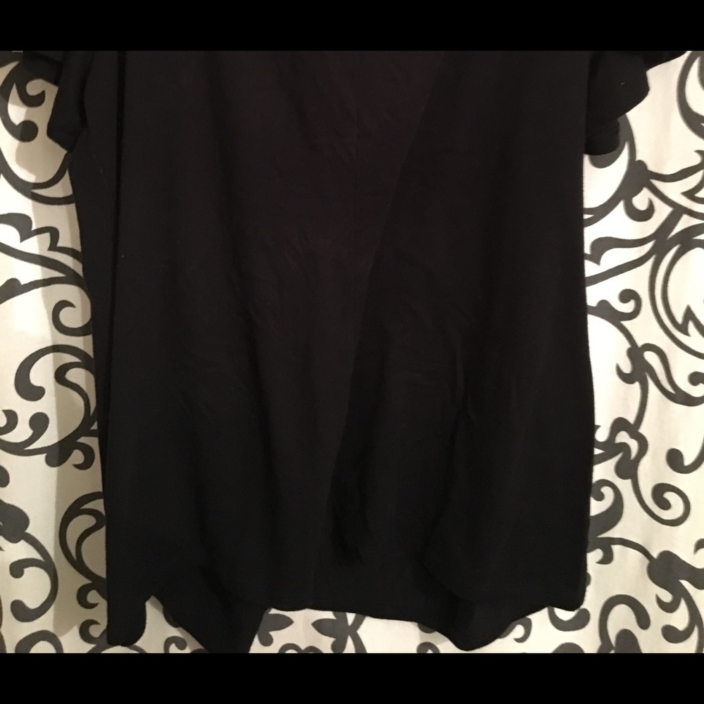 Black casual V neck blouse - Picture 2 of 3