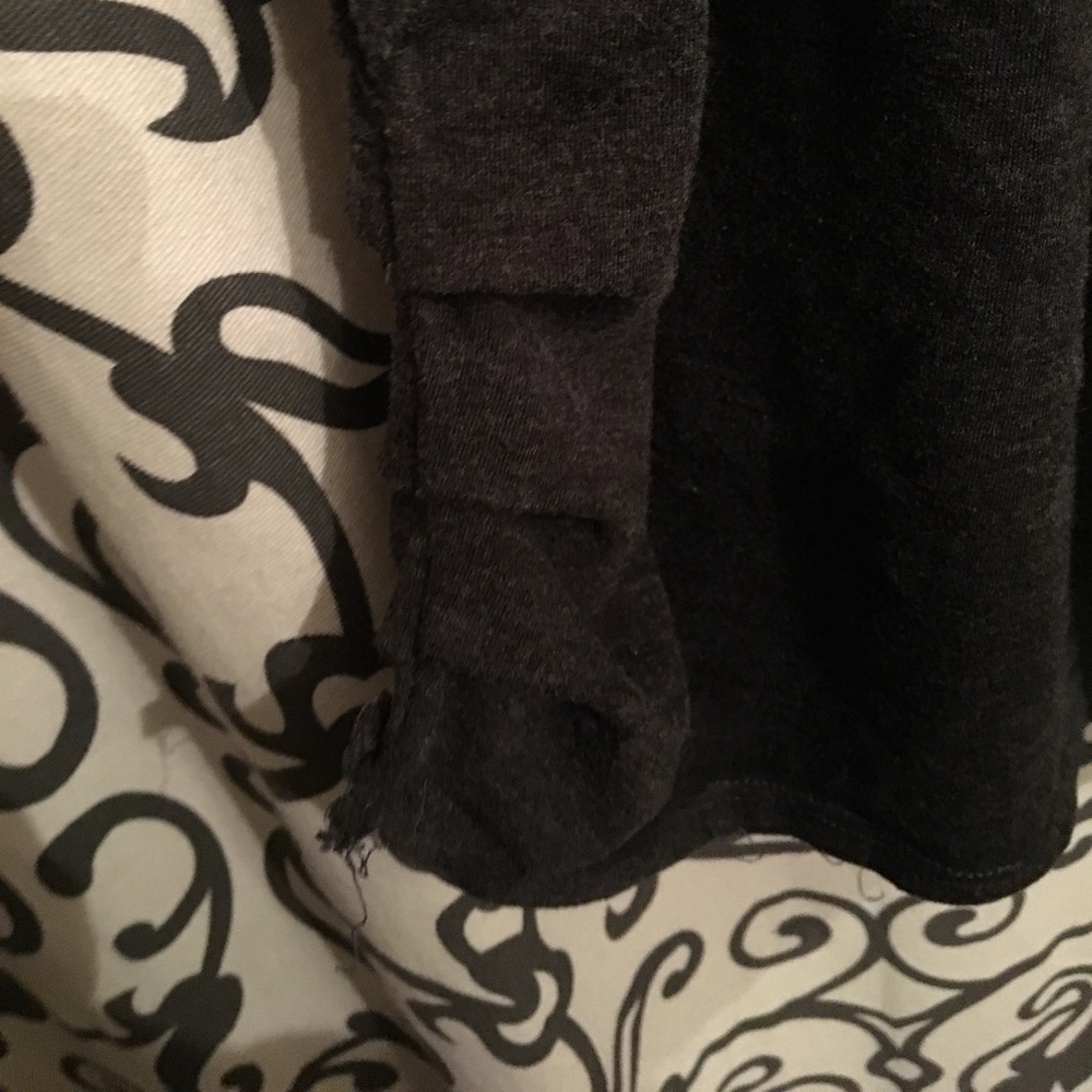Black casual V neck blouse - Picture 3 of 3