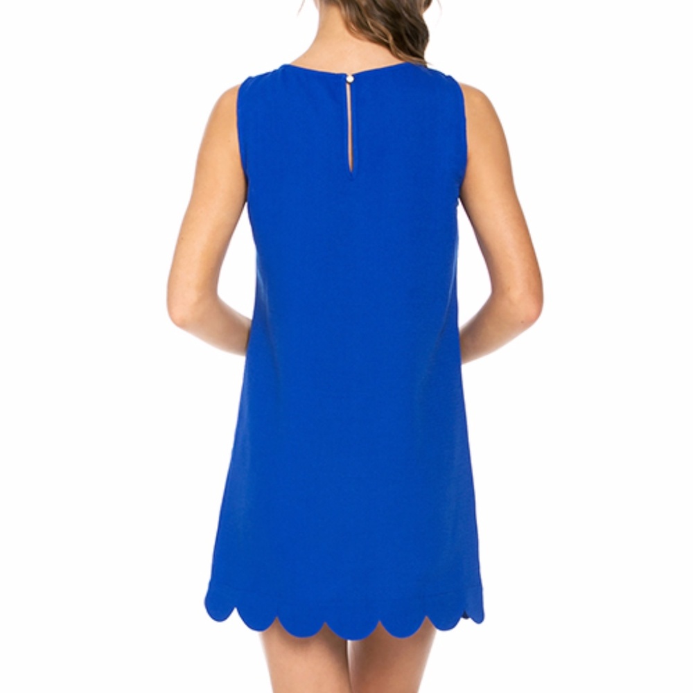 ‼️S LEFT‼️ Royal Blue Scalloped Hem Dress - Picture 3 of 3
