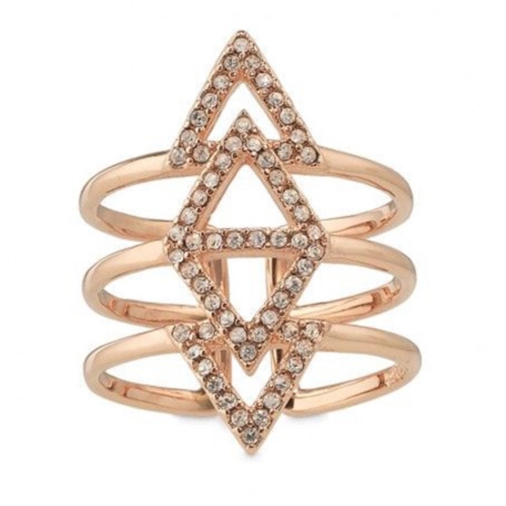 Stella & Dot rose gold pave ring S/M