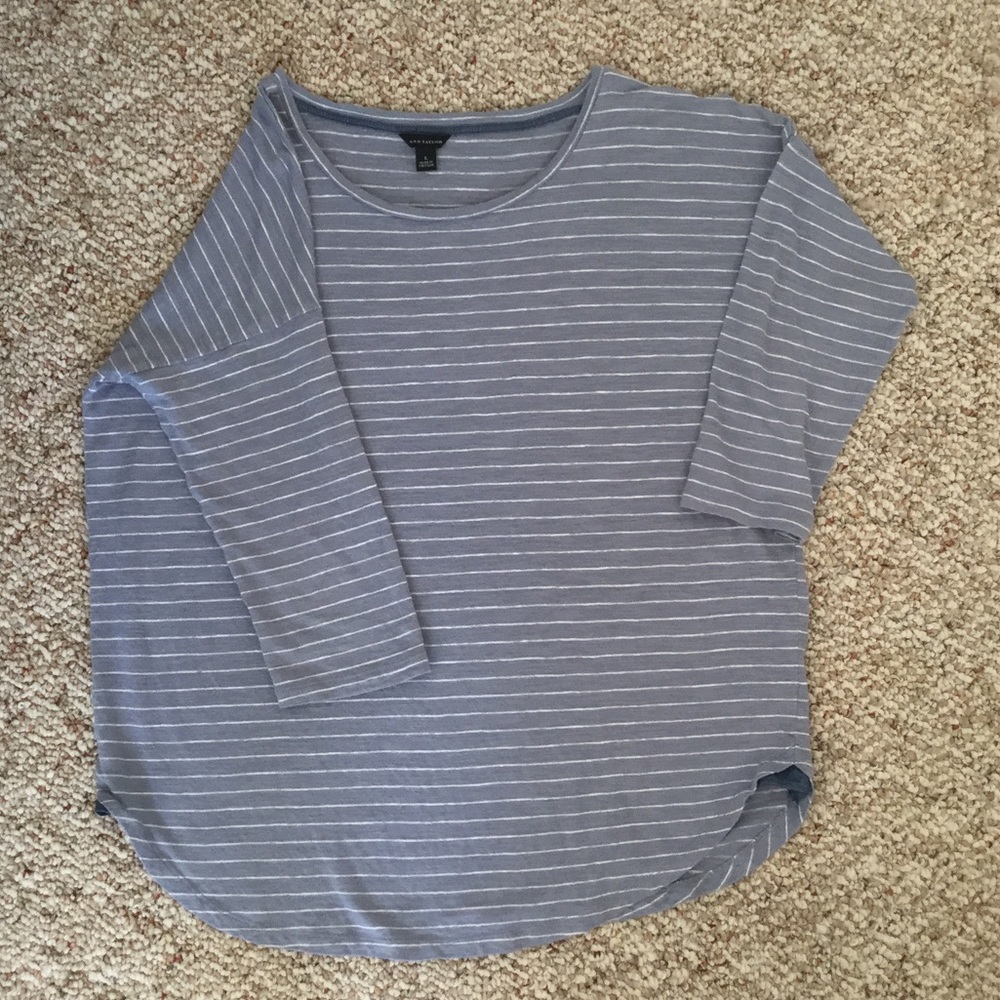 Ann Taylor linen striped tee