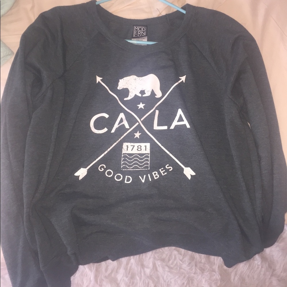 Green California crop top