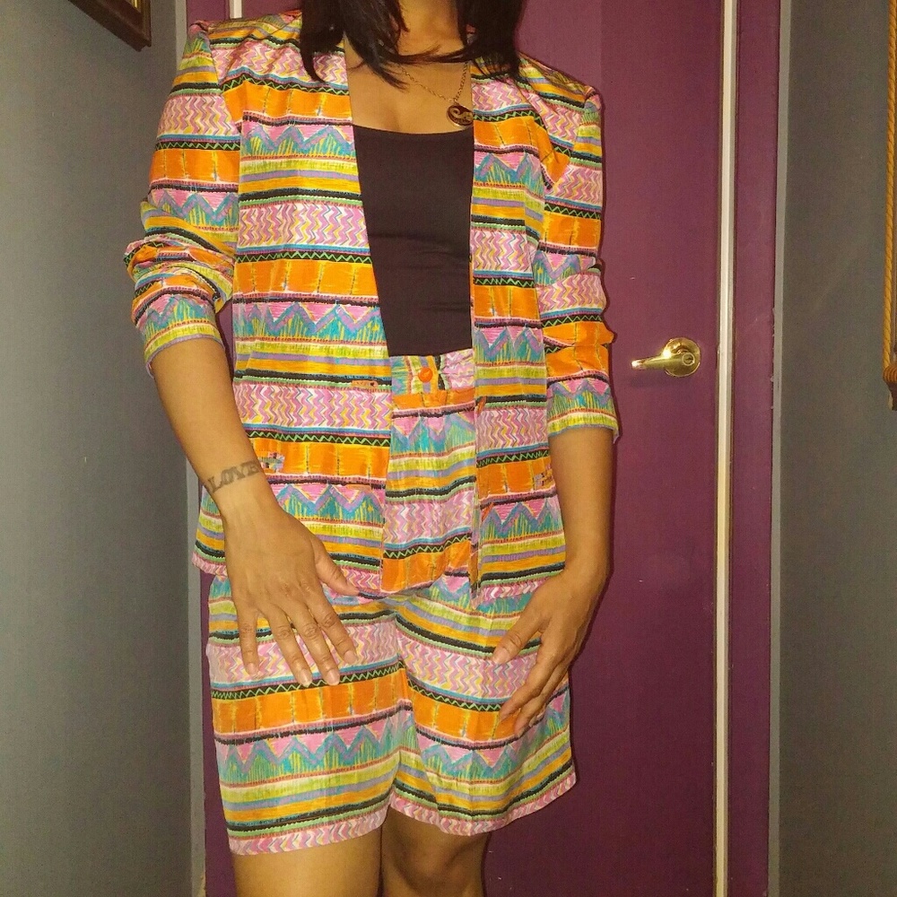 Vintage Silk Printed short suit