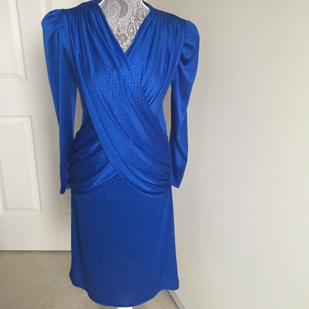 Vintage royal blue 80's  dress