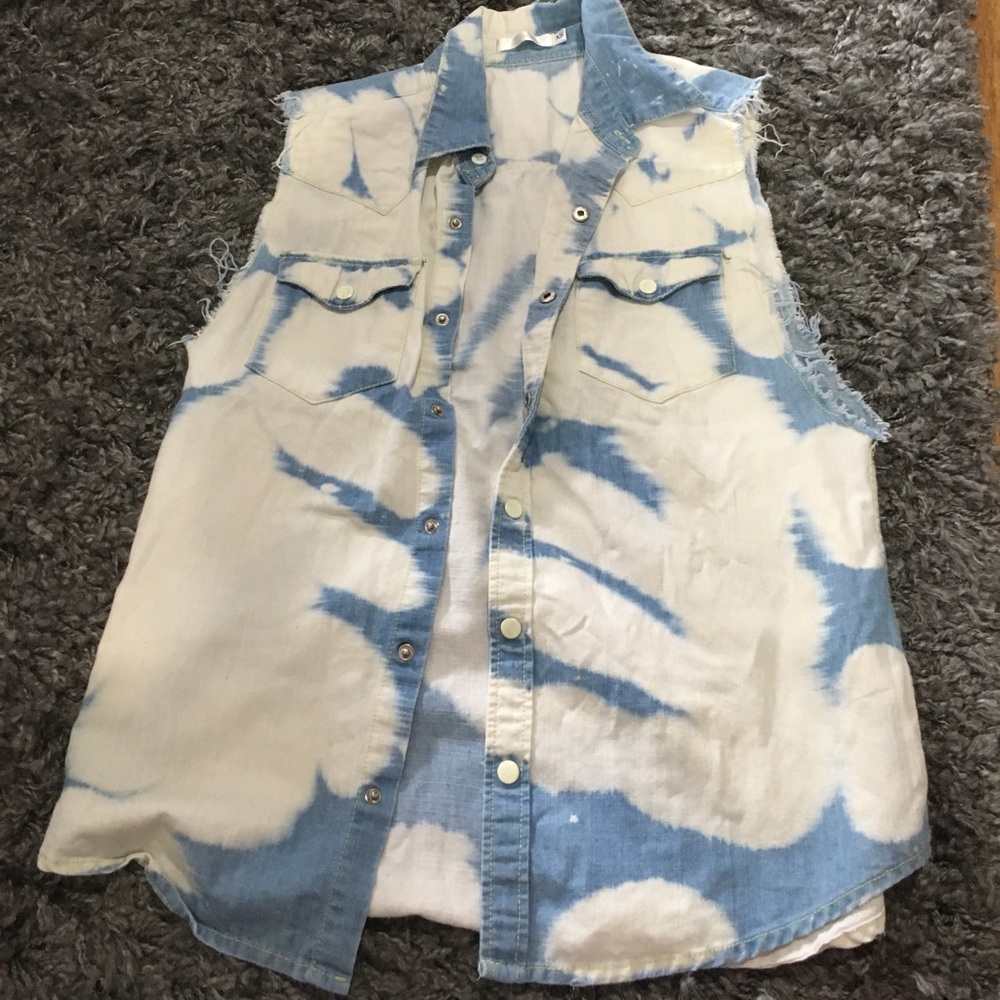 LF Acid Wash Denim Vest