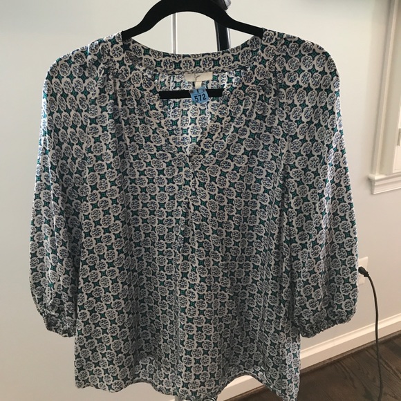 Joie Tops - Joie silk blouse - green & blue & gray size small