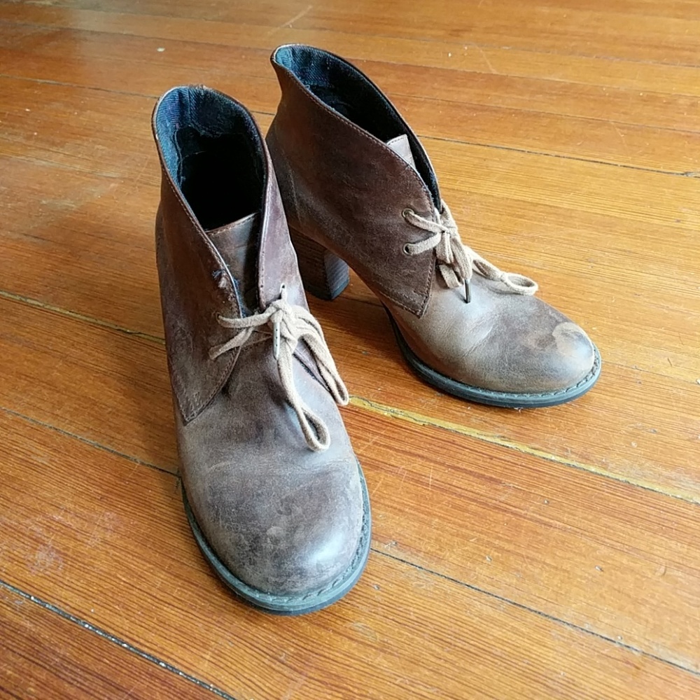 Indigo Leather Booties