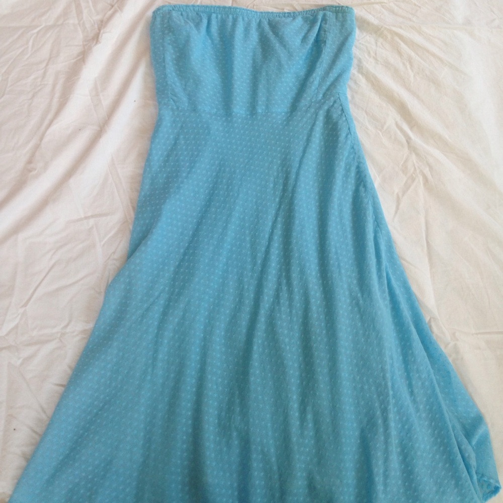 Light blue strapless dress