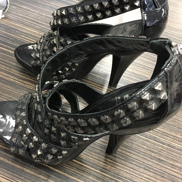 SOLD!!!-BURBERRY Patent Leather Stud Platform - Picture 4 of 5