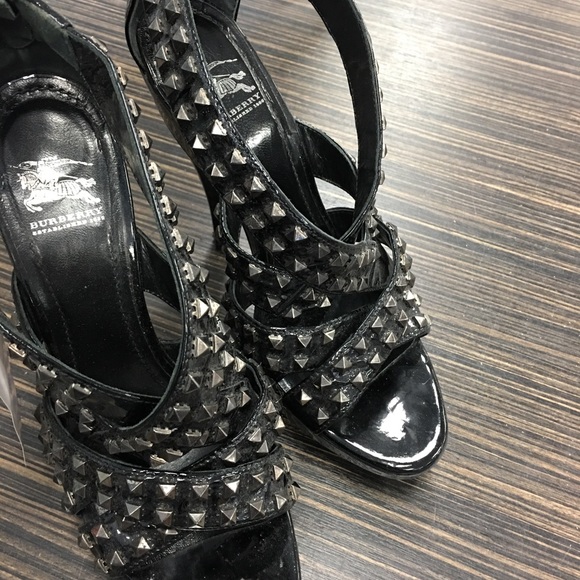 SOLD!!!-BURBERRY Patent Leather Stud Platform - Picture 3 of 5