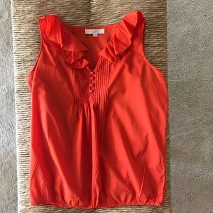SALE! LOFT sleeveless top with ruffled collar