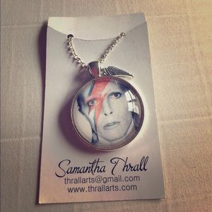 David Bowie Rebel Rebel silver necklace with wing