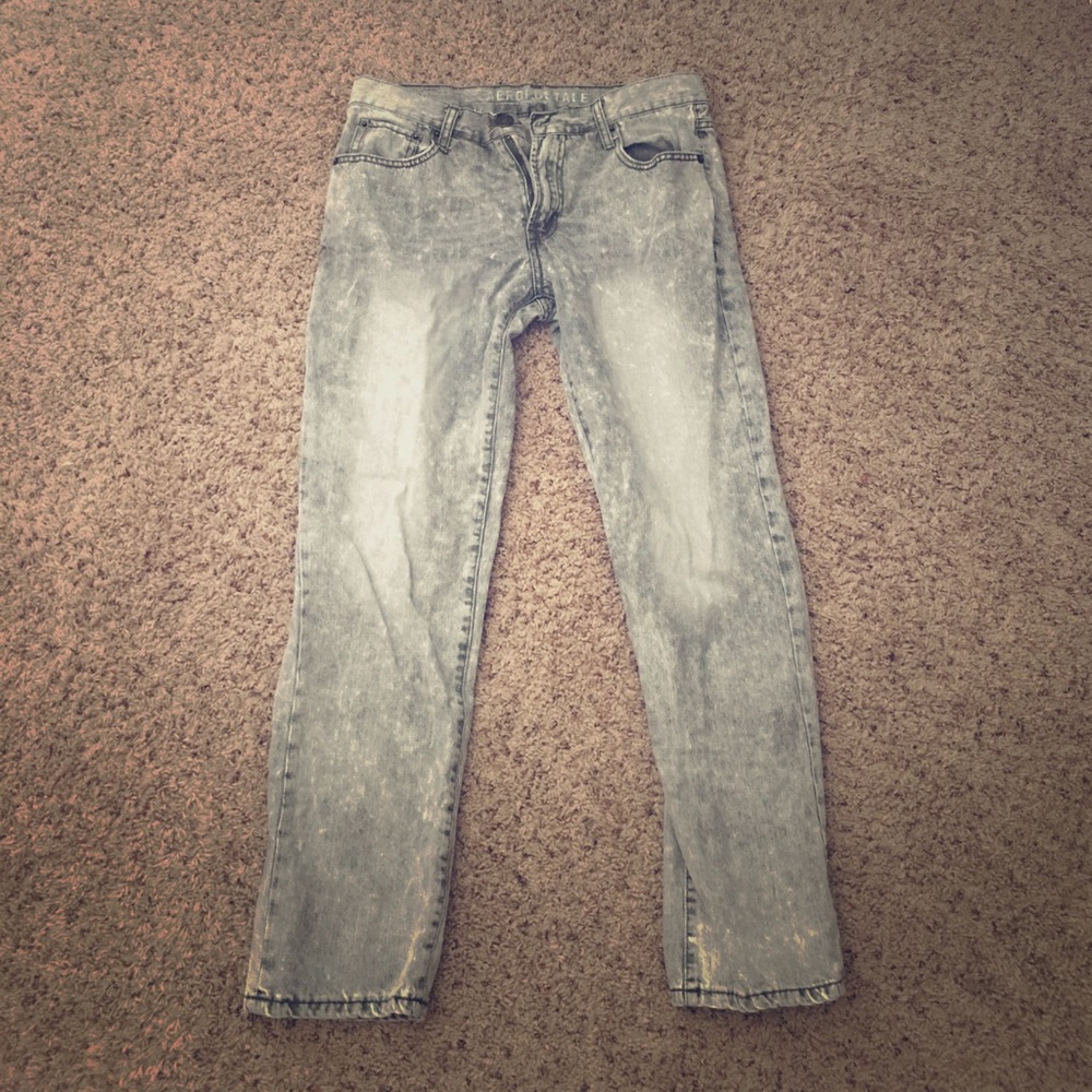 Men's Aeropostale Grey acid washed jeans 👖