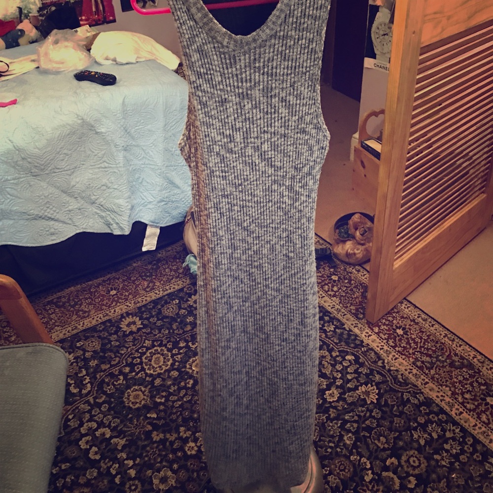 Grey pattern body-con dress