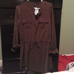 Boutique polyester army green dress.