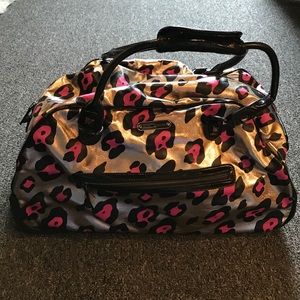 Betsey Johnson Silver and Pink leopard roll on