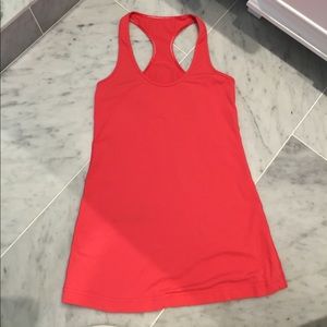 LuLuLemon cool racer back tank in melon color.