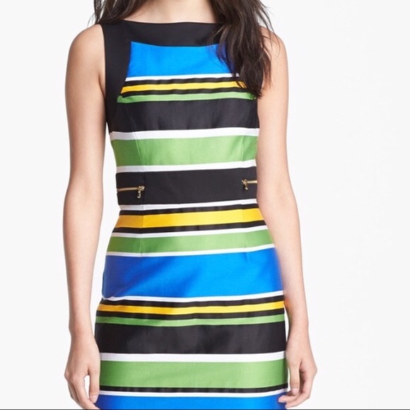 🏵TAHARI STRIPED MULTI COLOR SHEATH - Picture 2 of 4