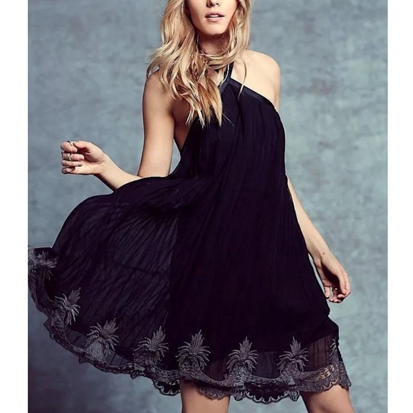 FREE PEOPLE Party Dress Intricate Draped Mini Gown - Picture 2 of 7