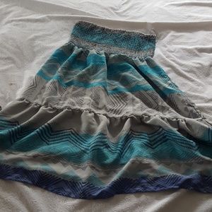 Strapless blue grey purple dress