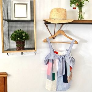 Anthro Summer Sleeveless Top with Playful Bow