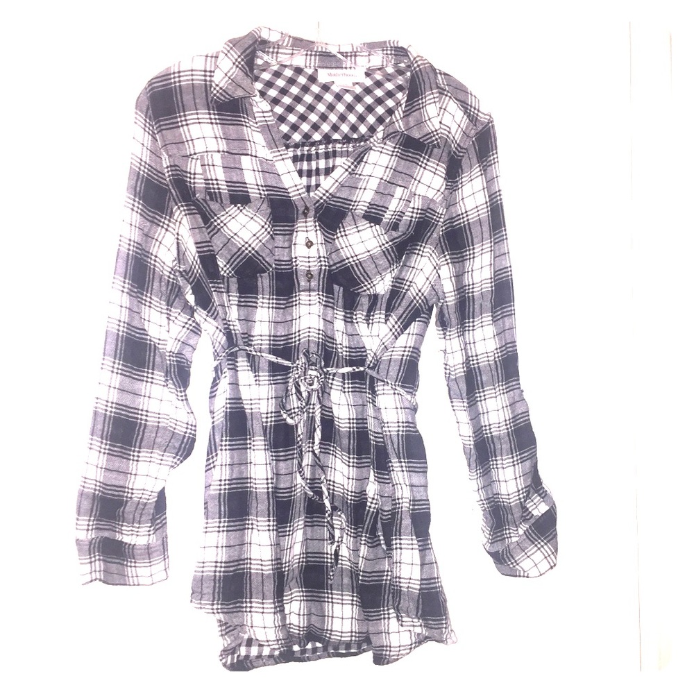 Motherhood Maternity Flannel w/ waist tie