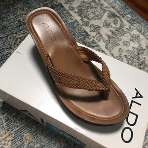 Aldo Leather Flip Flops