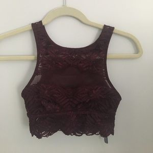 High Neck Maroon Bralette