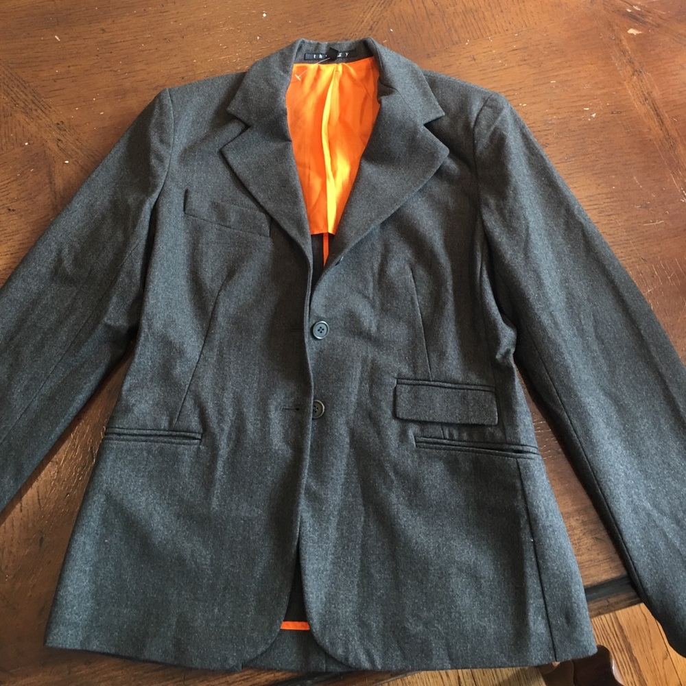 THEORY Woman's Wool Blazer Size Large in Grey