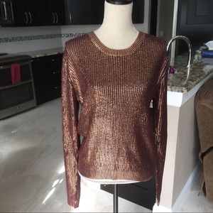 Garnet Sweater with Metallic Gold Detail