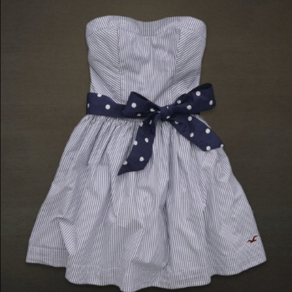 Hollister Strapless Sundress with Polka Dot Belt