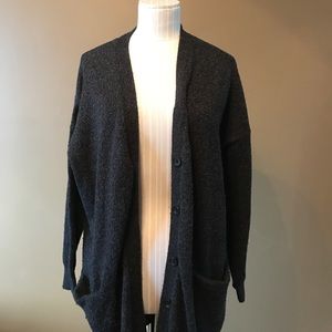 Madewell boyfriend style cardigan in charcoal