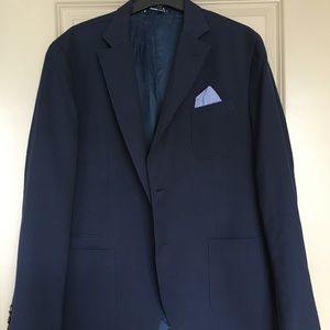 Massimo Dutti Mens Navy Blazer Size US 48