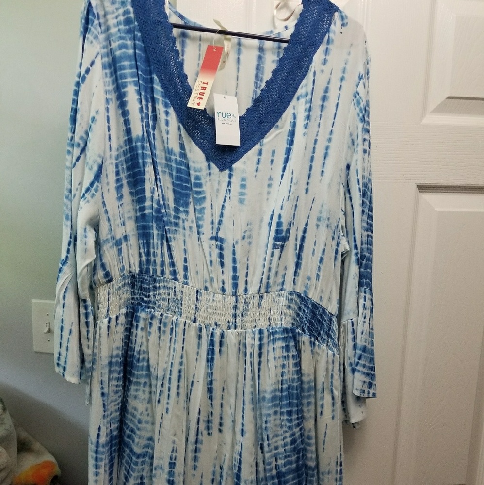 Blue tie dyed dress