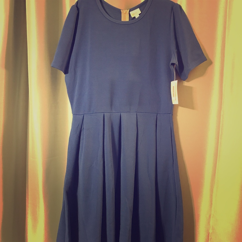 LLR LuLaRoe 2XL Amelia BLUE dress NWT