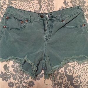 Free people denim green shorts