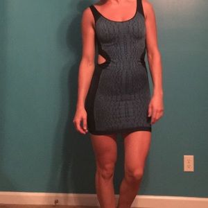 Dark Blue Snake Skin Print Mini Dress