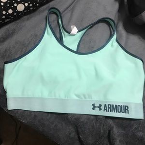 Mint green under armour sport bra