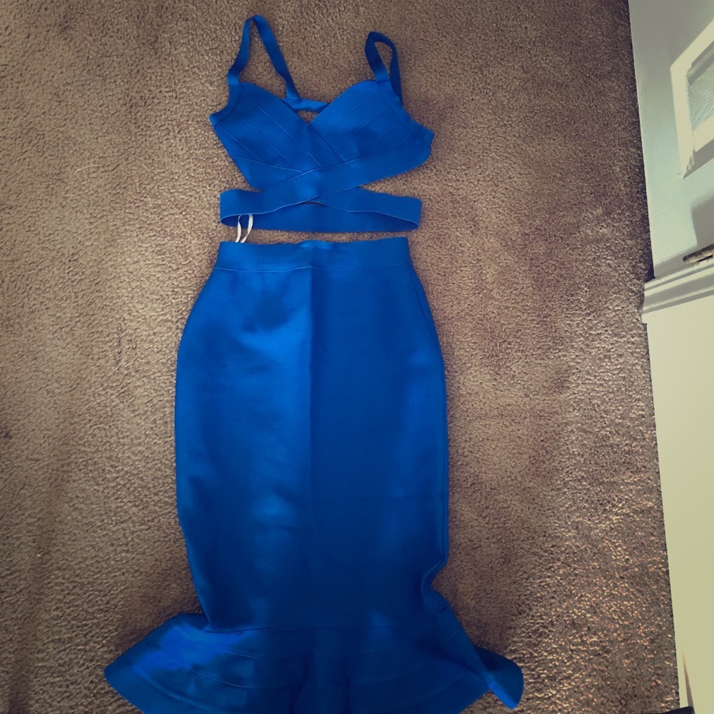 Blue Bandage Celebrity Dress