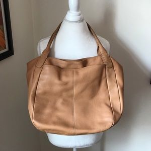 Tignanello Large Tan Leather Hobo Bag