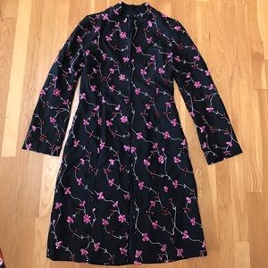 Embroidered black and floral coat by Hype