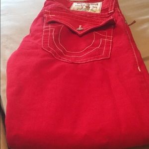 Red True Religion Brand Jeans