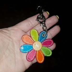 Coach Rainbow Flower Keychain