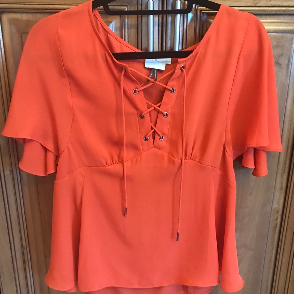 Anthropology boho orange top-great for summer!