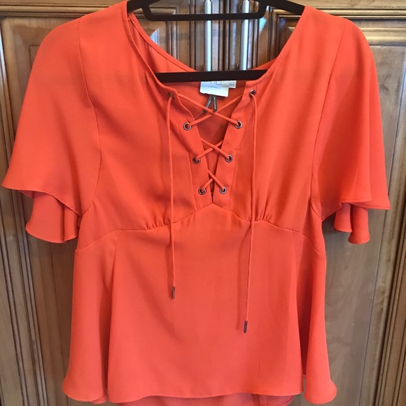 Anthropology boho orange top-great for summer! - Picture 1 of 2