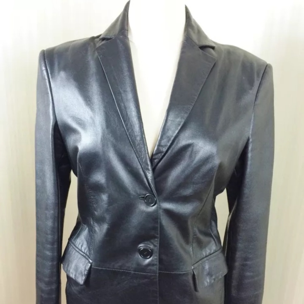 HUGO BOSS LEATHER JACKET COAT LAMB SKIN SIZE 10 M