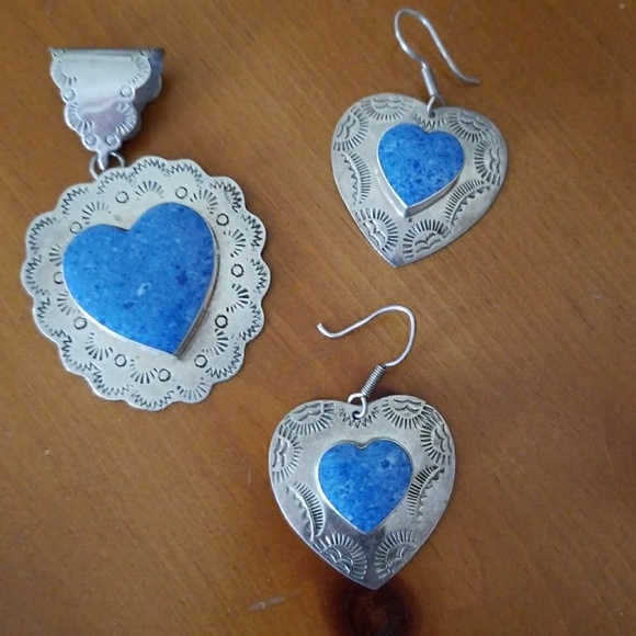 Sooo cute 3 pc Sterling silver/turquoise set! - Picture 5 of 7