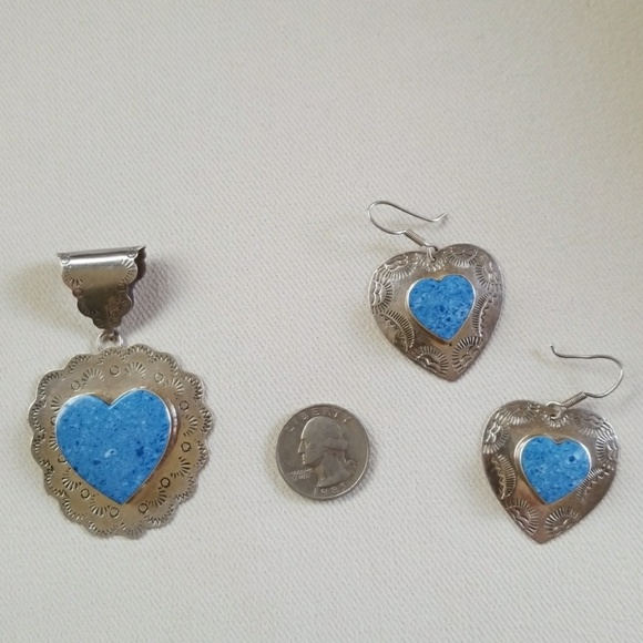 Sooo cute 3 pc Sterling silver/turquoise set! - Picture 7 of 7