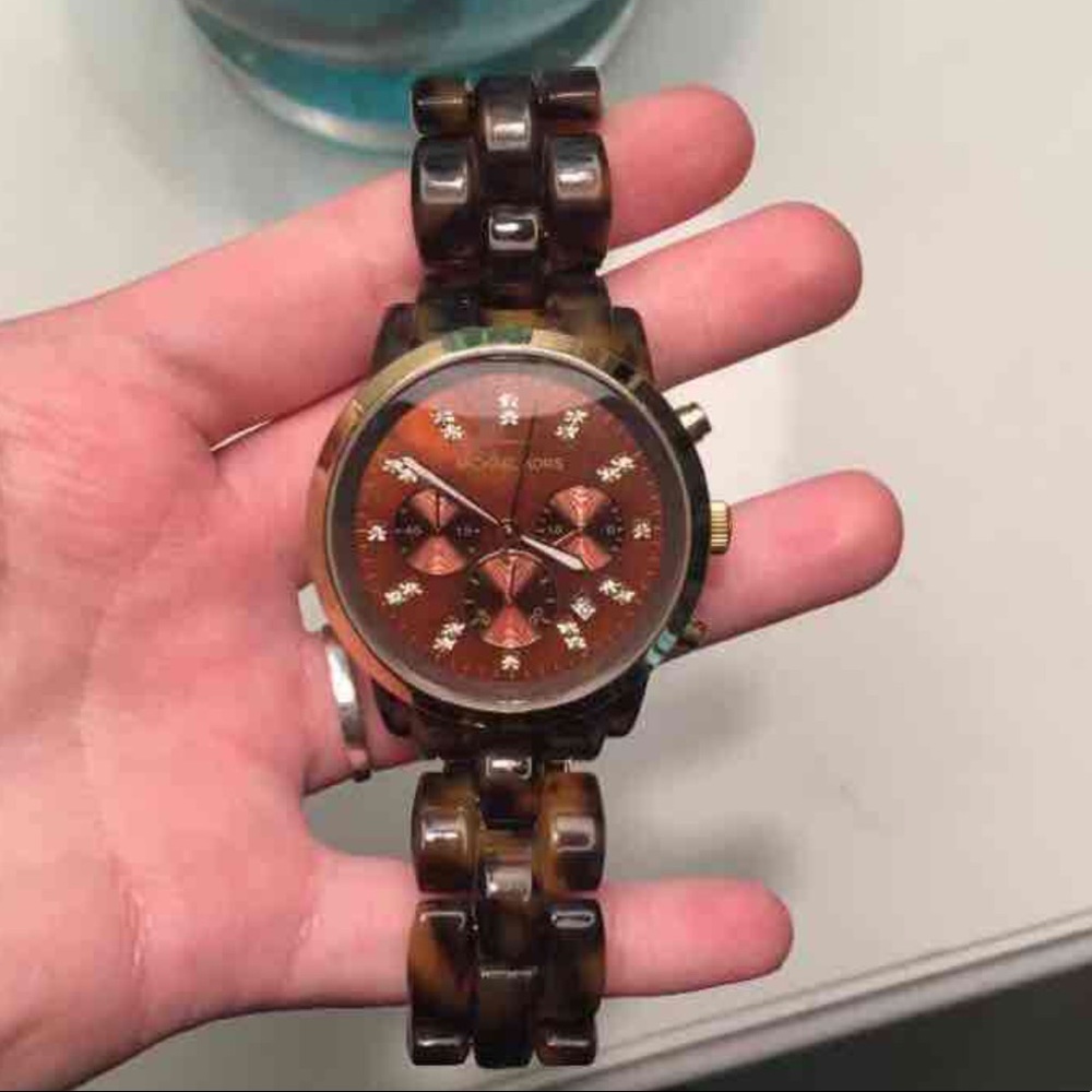 Authentic tortoise shell Michael Kors watch